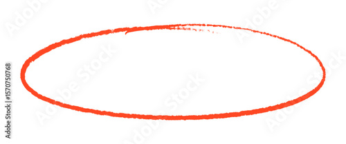 Freehand oval highlighting mark, hand drawn encircle vector element