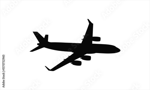 Airplane in flight silhouette