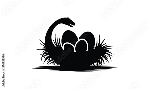 Prehistoric reptile silhouette design
