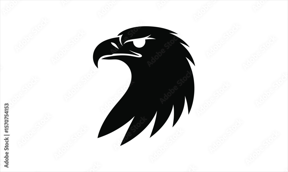 Fototapeta premium Majestic eagle head emblem silhouette banner