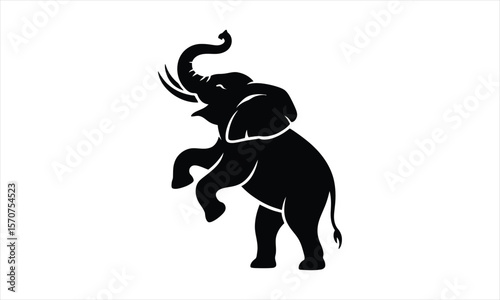 Majestic elephant family silhouette