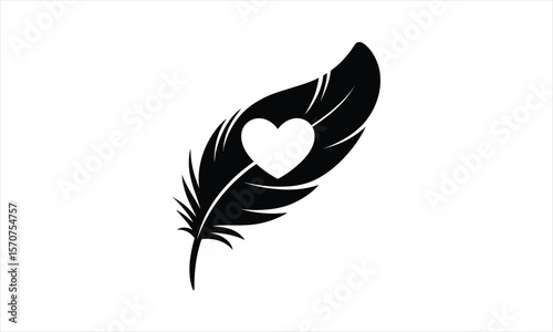 Abstract feather design silhouette