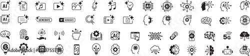 Generate AI icon. Artificial intelligence icons collection. Editable vector icon illustration.