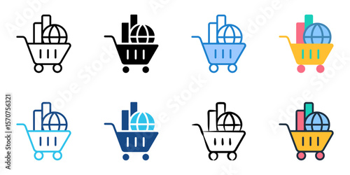 E-commerce icon set multiple style collection 
