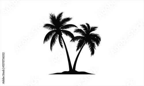 Tropical palm trees silhouette design