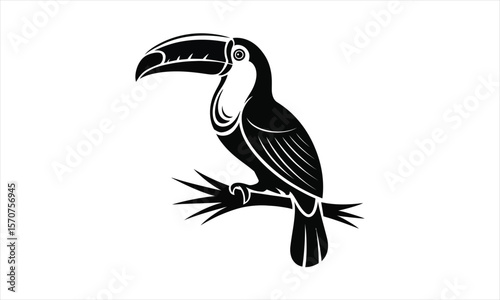 Toucan bird illustration silhouette