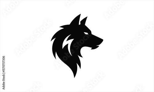 Majestic wolf head design silhouette