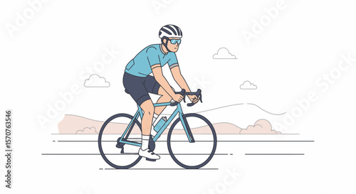 vector illustration of a cyclist riding a road bike