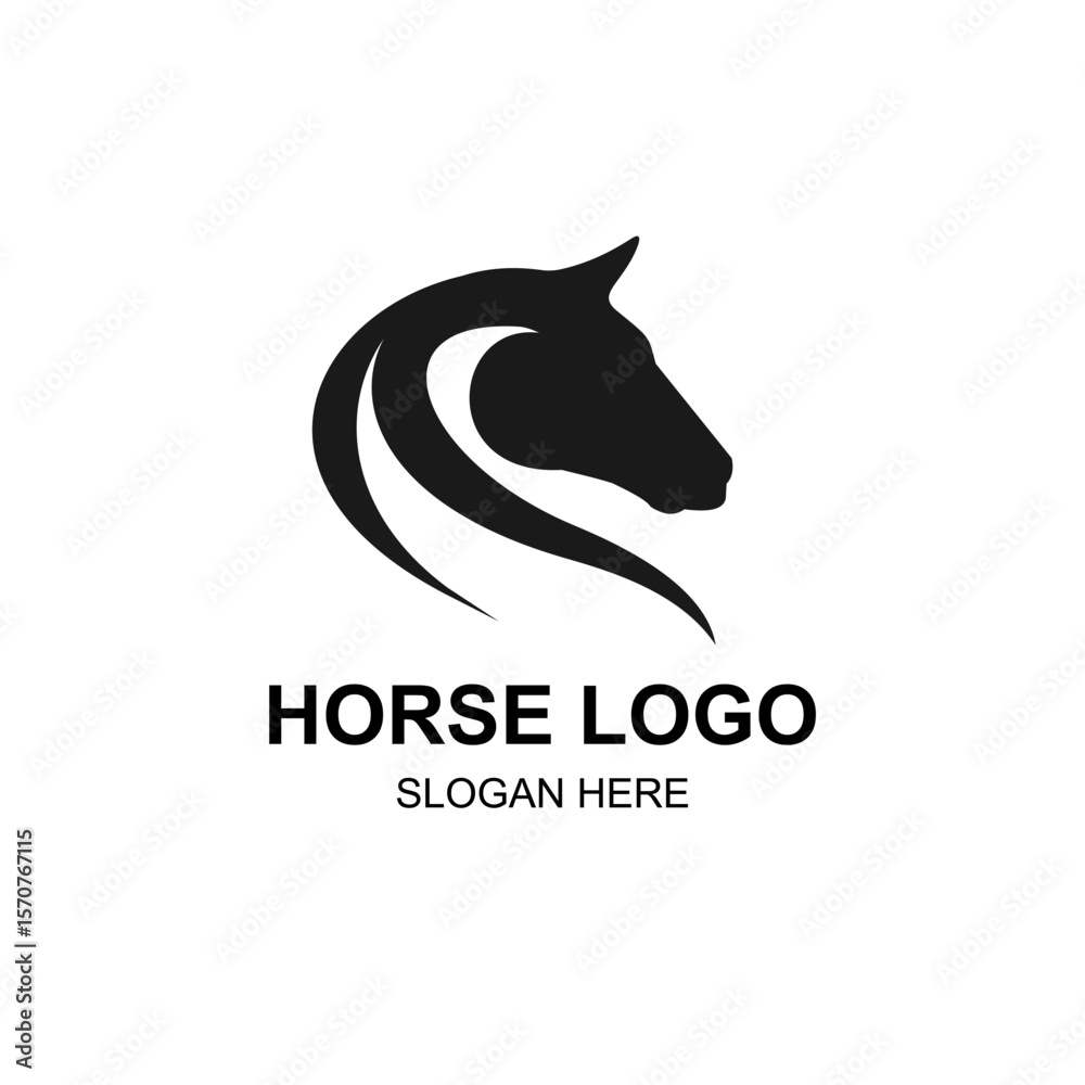 Obraz premium Elegant Horse Head - Abstract Stylized Logo