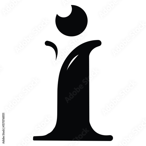 Creative amp curved stylish letter i logo icon
