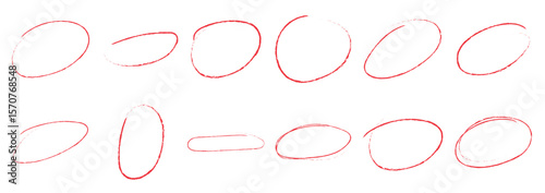 red circle brush stroke marker highlighter