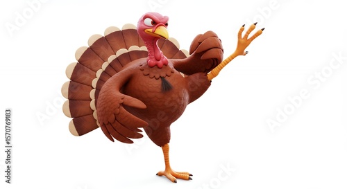 Cartoon turkey image with playful expression