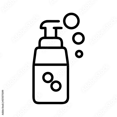 Foam cleanser bottle with bubbles for beauty