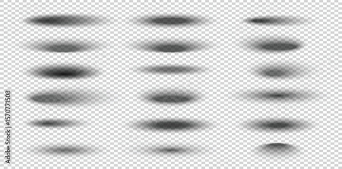 round oval realistic transparent shadow effects.