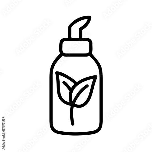 Vegan cosmetic bottle with leaf design for beauty products  