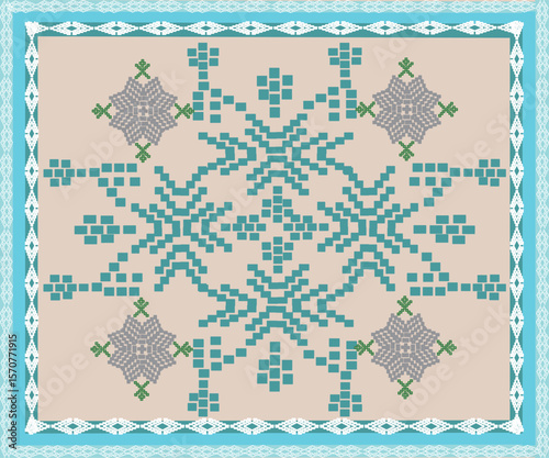 seamless knitted pattern, pixel design 