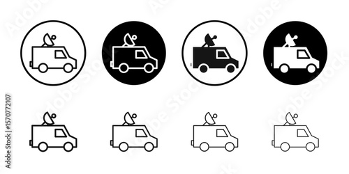 Broadcast van icon simple vector isolated symbol