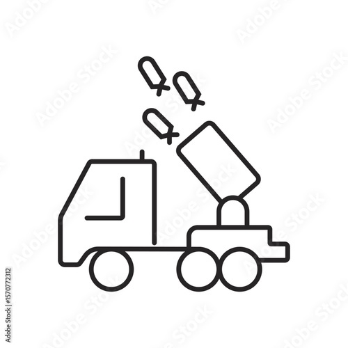 War web icons in line style. Army, battle, conflict, military, missile, refugees, bomb, tank, collection.