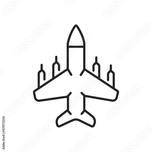 War web icons in line style. Army, battle, conflict, military, missile, refugees, bomb, tank, collection.