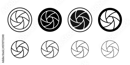 Camera shutter icon simple vector isolated symbol