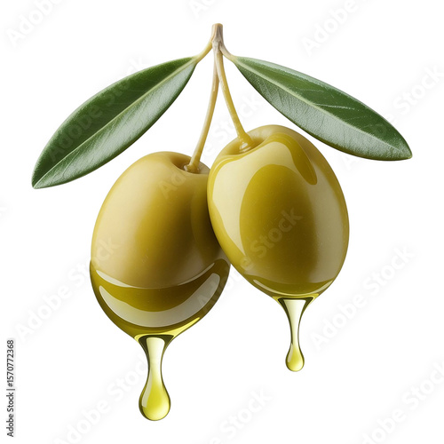 green olives with olive branch
