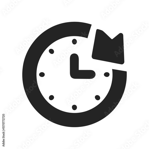 Clock icon in flat style. Watch vector illustration on white isolated background. Timer business concept.