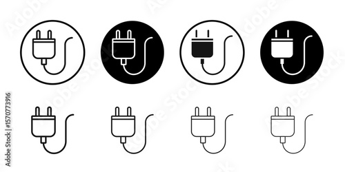 Electric plug icon simple vector isolated symbol