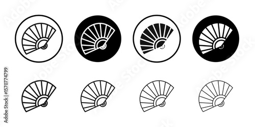 Hand fan icon simple vector isolated symbol
