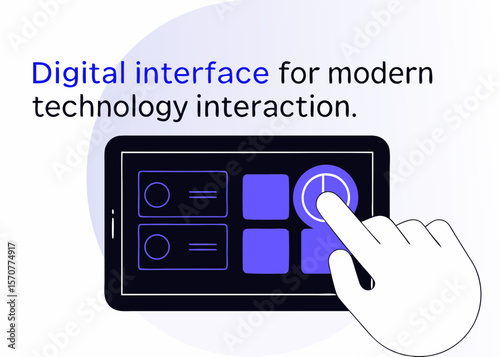 Hand Touching Digital Interface for Modern Technology Interaction
