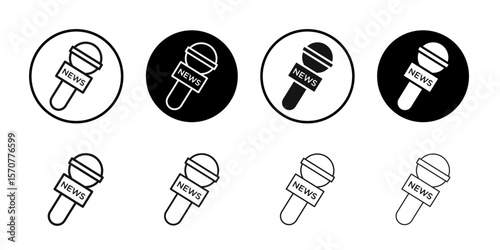 News microphone icon simple vector isolated symbol
