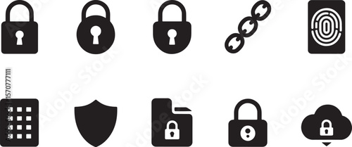 Digital Security and Folder Management Icons