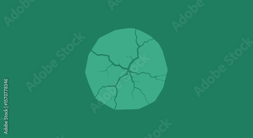 Fractured Green Globe: Abstract Earth Illustration