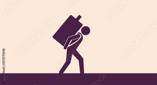 Burden Carrier: Silhouette of Labor and Responsibility
