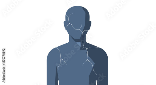 Fractured Identity: Mental Health Illustration