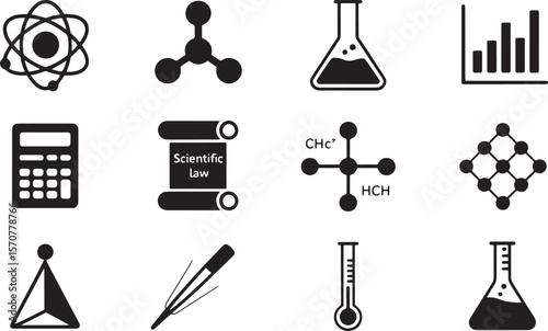 Scientific Research and Legal Studies Concept Icons