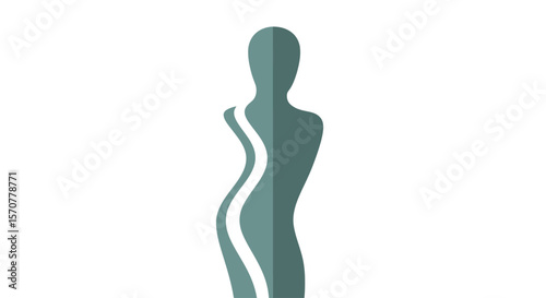 Abstract Woman Silhouette with Flowing Line