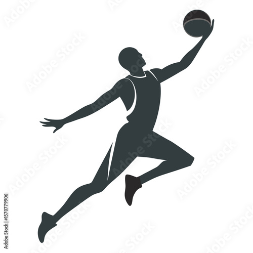 Basketball Player Dunking Silhouette