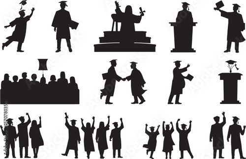 Diverse People Silhouettes and Group Dynamics Icons