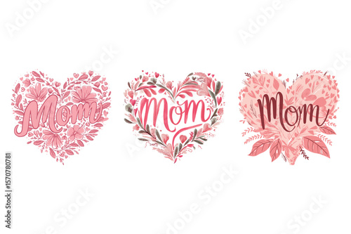 Floral heart mom designs mother flowers
