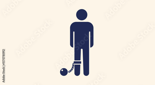 Shackled Figure: Symbol of Restriction and Oppression