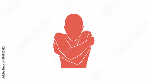 Self-Embrace: Vector Illustration of Comfort and Security