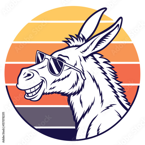 Cool Donkey Retro Sunset Design