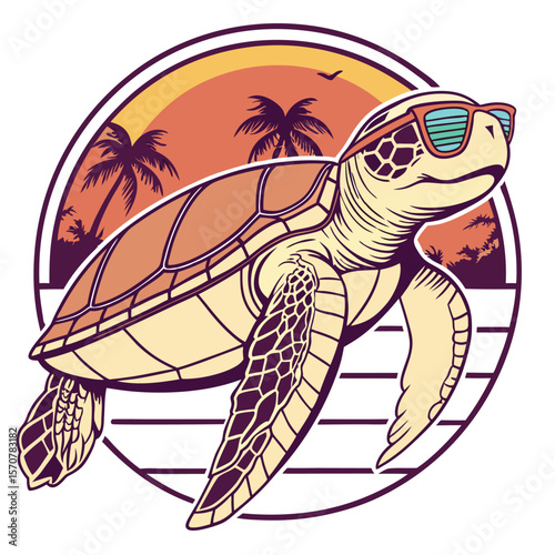 Sea Turtle Sunset Shades Design