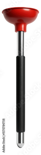 Rubber-coated drain rod with a plunger attachment, designed for clearing minor blockages in residential piping.
