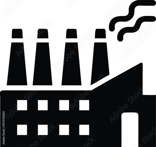 Factory icon. smoke emission vector