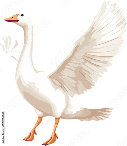 flying white goose