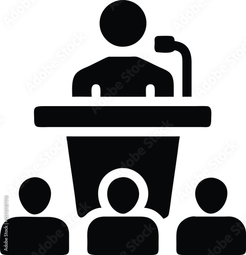 Public speaking conference presentation icon