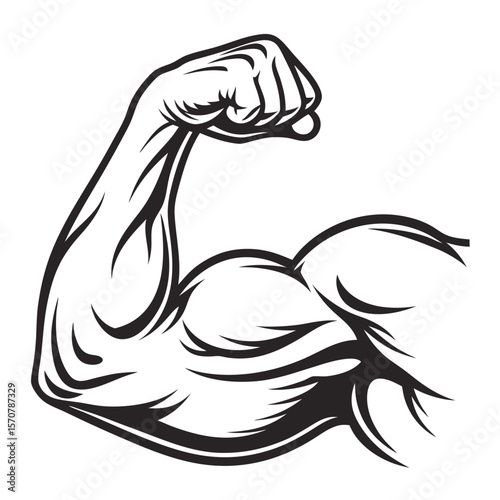 Muscular Arm Strong Bicep Flex