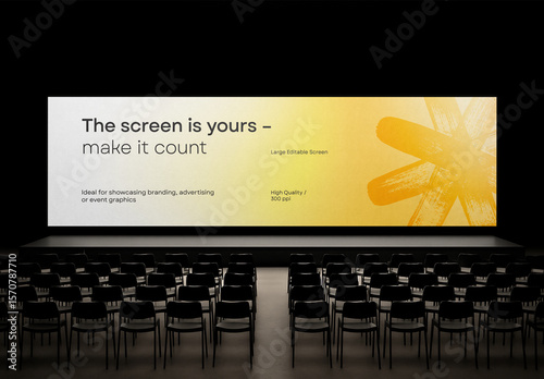 Conference Screen Mockup – Large Editable Stage Display for Branding, Presentation, or Event Visuals