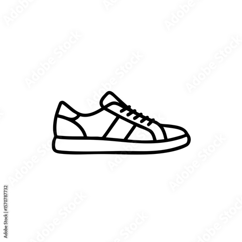 Sneaker line icon for sport, fitness, and casual style